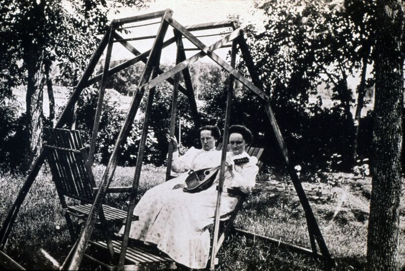 File:Emma and Clair Caron in swing at Caron home in Charleswood, Winnipeg, Manitoba.jpg