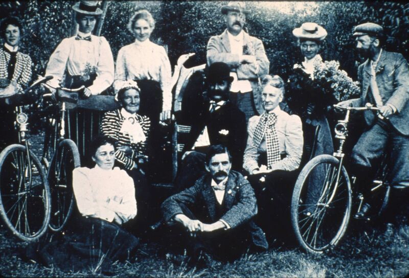 File:Group of bicycle riders at Hall's Farm, the Hermitage, Lot Nr1, Headingley, Manitoba.jpg